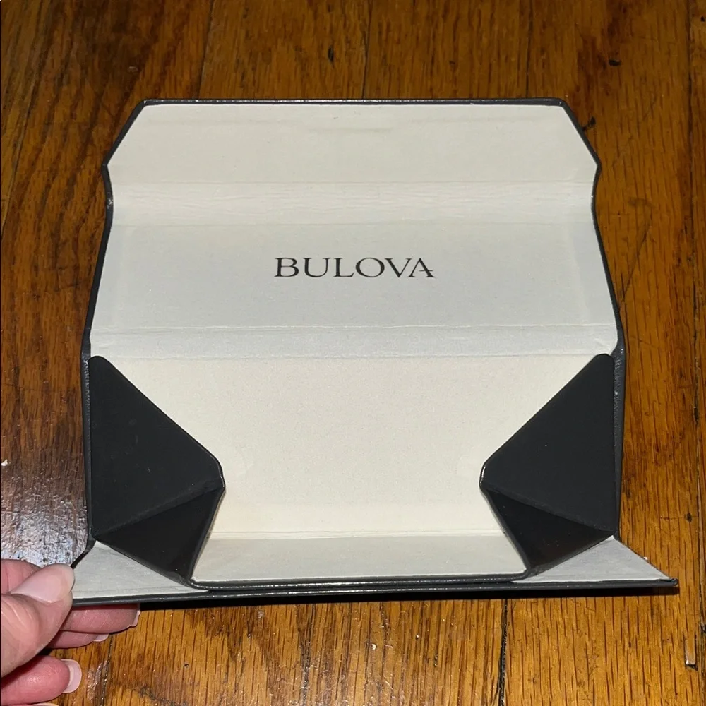 Bulova Elegant Black Fold Flat Eyeglass Case